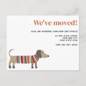 Carte Postale Faire-part Fun Dachshund Dog Moving Announcement (Devant)