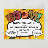 Carte Postale Faire-part Fun Modern Family Reunion Party Enregistrer la dat (Devant)