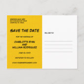 Carte Postale Faire-part Fun Modern Save the Date Comic Book (Dos)