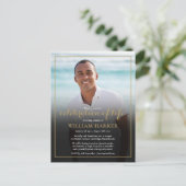 Carte Postale Faire-part Funérailles élégantes modernes Photo Célébration d (Debout devant)