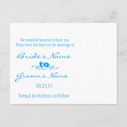 Carte Postale Faire-part Funky Fun Sauvegarder la date avec vos photos (Dos)