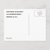 Carte Postale Faire-part Funky Rétro Orange Jaune Cercle Changement d'Adres (Dos)