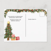 Carte Postale Faire-part Funky sapin de Noël déménagé confortable hiver dém (Dos)
