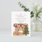 Carte Postale Faire-part Funky sapin de Noël déménagé confortable hiver dém (Debout devant)