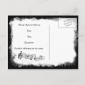 Carte Postale Faire-part Funky Torn Paper Music Enregistrer la date (Dos)