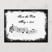 Carte Postale Faire-part Funky Torn Paper Music Enregistrer la date (Devant)