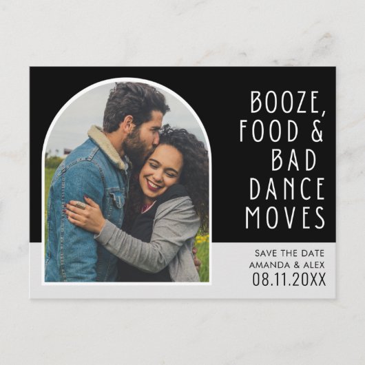 Carte Postale Faire-part Funny Bad Dance Moves Photo Enregistrer la date (Devant)