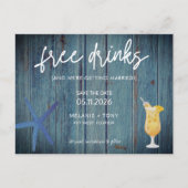 Carte Postale Faire-part Funny Beach Wedding Sauvez les Dates (Devant)