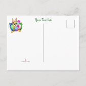 Carte Postale Faire-part Funny Bunny biting an Easter Egg (Dos)