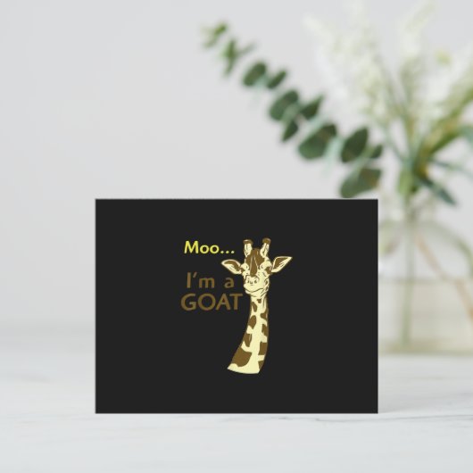 Carte Postale Faire-part Funny Confusing Giraffe Moo I (Debout devant)