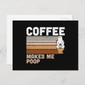 Carte Postale Faire-part Funny Design Coffee Makes Me Poop (Devant / Derrière)
