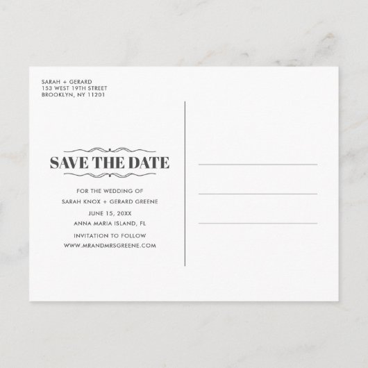 Carte Postale Faire-part Funny Free Cake Mariage Photo Enregistrer la date (Dos)