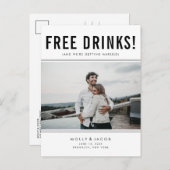 Carte Postale Faire-part Funny Free Drink Photo Wedding Save the Date (Devant / Derrière)