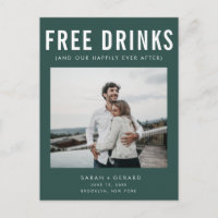 Funny Free Drink Photo Wedding Save the Date