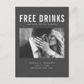 Carte Postale Faire-part Funny Free Drink Photo Wedding Save the Date (Devant)