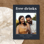 Carte Postale Faire-part Funny Free Drinks Mariage Photo Enregistrer la dat