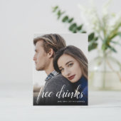 Carte Postale Faire-part Funny Free Drinks Mariage Photo Enregistrer la dat (Debout devant)