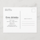 Carte Postale Faire-part Funny Free Drinks Mariage Photo Enregistrer la dat (Dos)