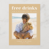 Carte Postale Faire-part Funny Free Drinks Mariage Photo Enregistrer la dat (Devant)