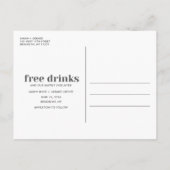 Carte Postale Faire-part Funny Free Drinks Mariage Photo Enregistrer la dat (Dos)