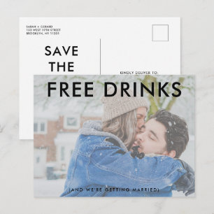 Carte Postale Faire-part Funny Free Opaque Photo Wedding Enregistrer les Da