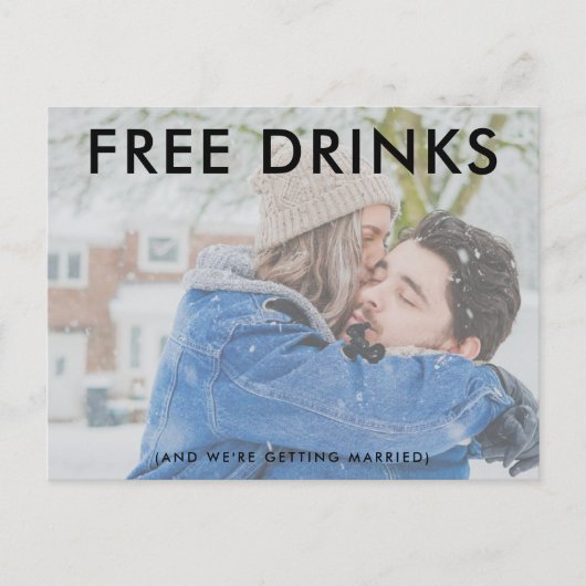 Carte Postale Faire-part Funny Free Opaque Photo Wedding Enregistrer les Da (Devant)