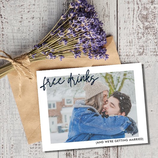 Carte Postale Faire-part Funny Free Photo Wedding Enregistrer la date