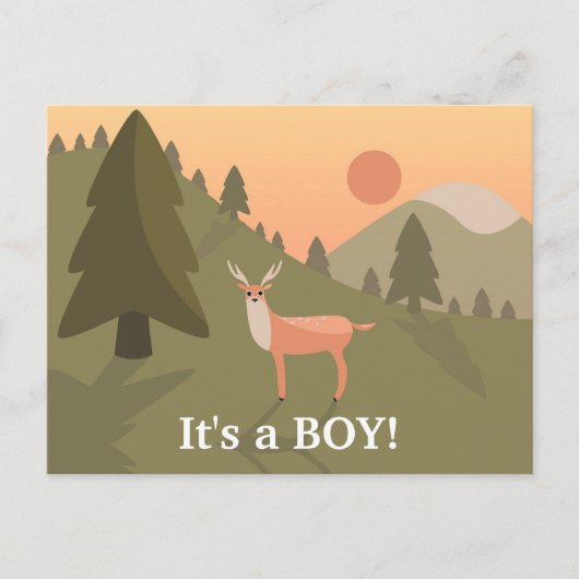 Carte Postale Faire-part Funny "How Old" Whitetail Buck Baby (Devant)
