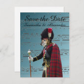 Carte Postale Faire-part Funny mariage écossais enregistrer la date (Devant / Derrière)