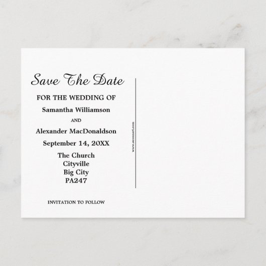 Carte Postale Faire-part Funny mariage marié chien enregistrer la date (Dos)