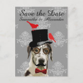 Carte Postale Faire-part Funny mariage marié chien enregistrer la date (Devant)