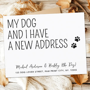Carte Postale Faire-part Funny My Dog and I New Address Pet Moving