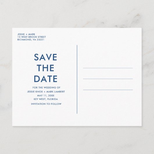 Carte Postale Faire-part Funny Photo Beach Wedding Enregistrer la date (Dos)