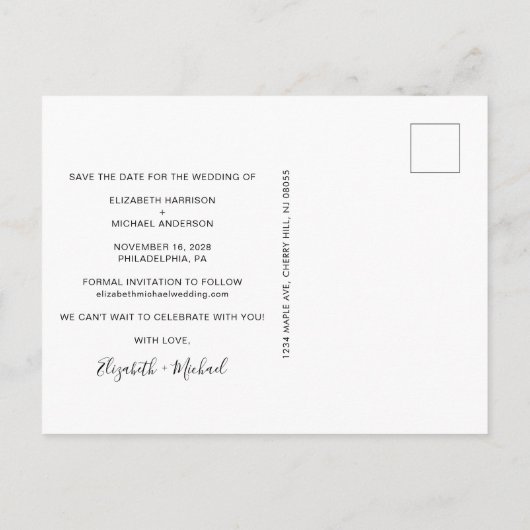 Carte Postale Faire-part Funny Photo Save The Date Announcement (Dos)