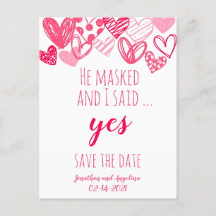 Carte Postale Faire-part Funny Pink Valentine's Save the Date