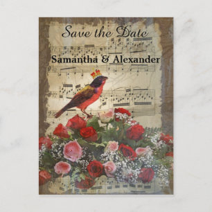 Carte Postale Faire-part Funny romantique collage vintage enregistrer la da