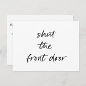 Carte Postale Faire-part Funny Simple Noir Blanc Nouveau domicile Adresse (Devant / Derrière)