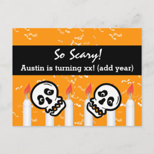Carte Postale Faire-part Funny Skulls Birthday Party Sauvez la date V05