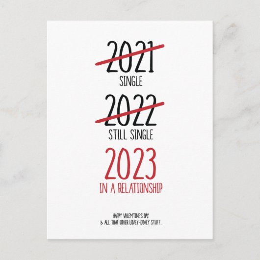 Carte Postale Faire-part Funny Valentine's Day Card 2023 Dans une relation (Devant)