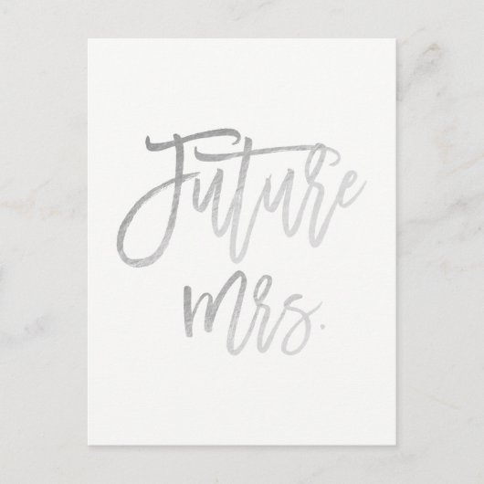 Carte Postale Faire-part Futur Mme Faux Argent Moderne Enregistrer La Date (Devant)