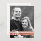 Carte Postale Faire-part Futur Mr & Mme Wedding Enregistrer La Date - Peach (Devant / Derrière)