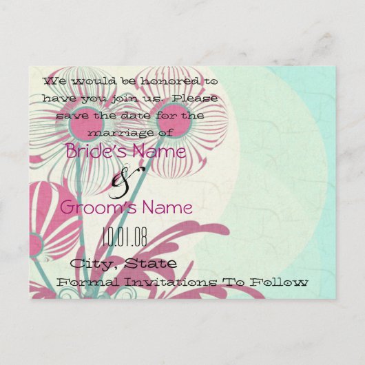 Carte Postale Faire-part Gagnant du prix Save The Date (Dos)