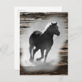 Carte Postale Faire-part Galloping de Wild Horse (Devant / Derrière)