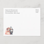 Carte Postale Faire-part Garden Gnome Orange Woodland Engagement Party (Dos)