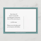 Carte Postale Faire-part Gardez votre calme et sauvez la date (entièrement (Dos)