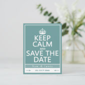 Carte Postale Faire-part Gardez votre calme et sauvez la date (entièrement (Debout devant)