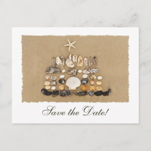 Carte Postale Faire-part Gâteau Beach Shell Enregistrer la date