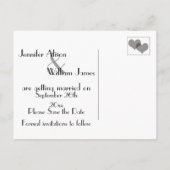 Carte Postale Faire-part Gatsby Gold Shaded Art Déco Mariage Enregistrer la (Dos)