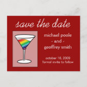 Carte Postale Faire-part Gay-tini | Enregistrer la date (Devant)