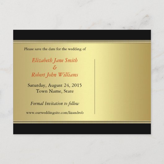 Carte Postale Faire-part Génie exotique conceptions Enregistrer la date car (Dos)